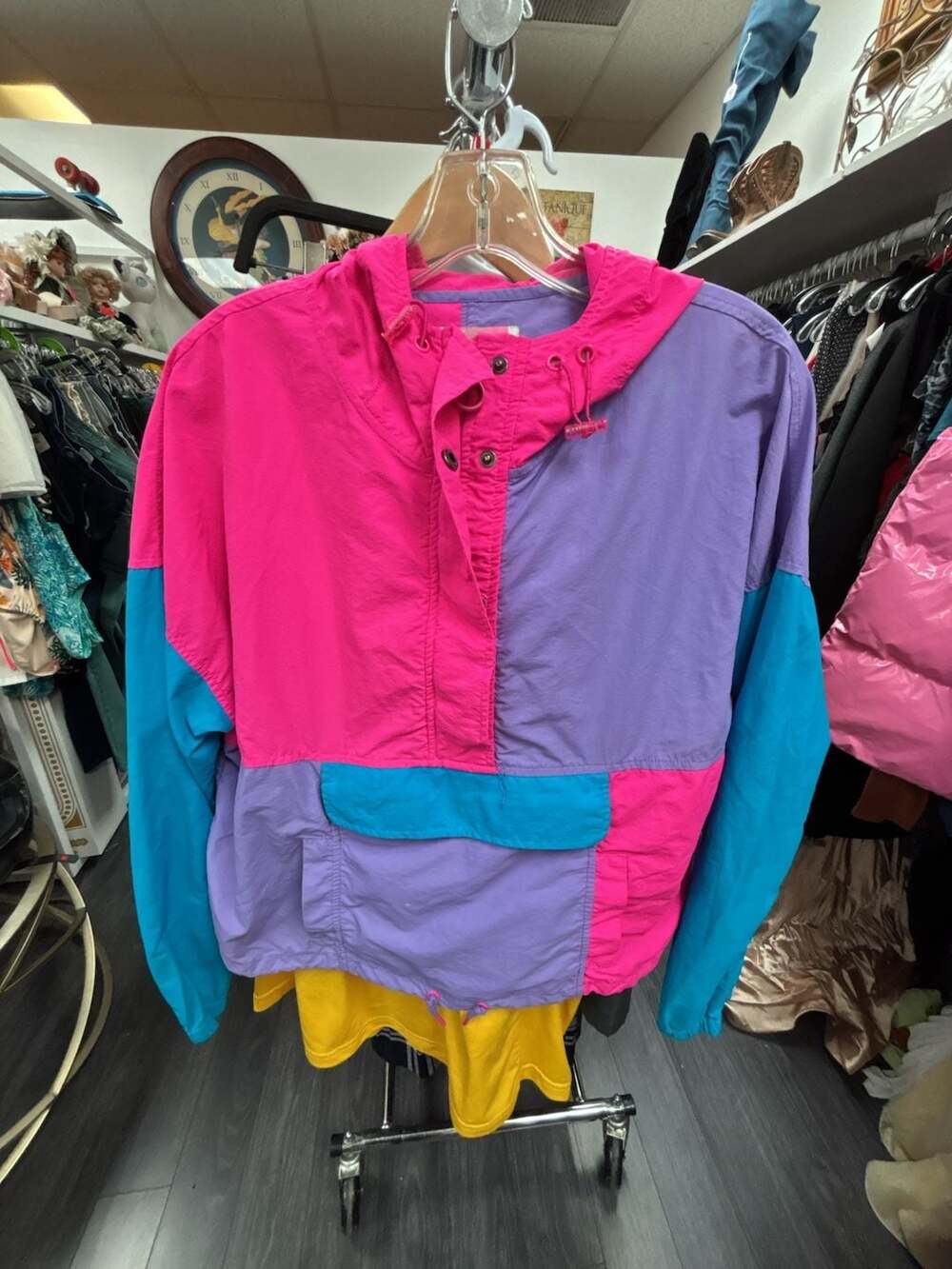 ALAB Vintage Style Colorblock Anorak Windbreaker Jacket Size L